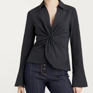 Cinq à Sept Mckenna Top - Long Sleeve Twist Blouse (Black)